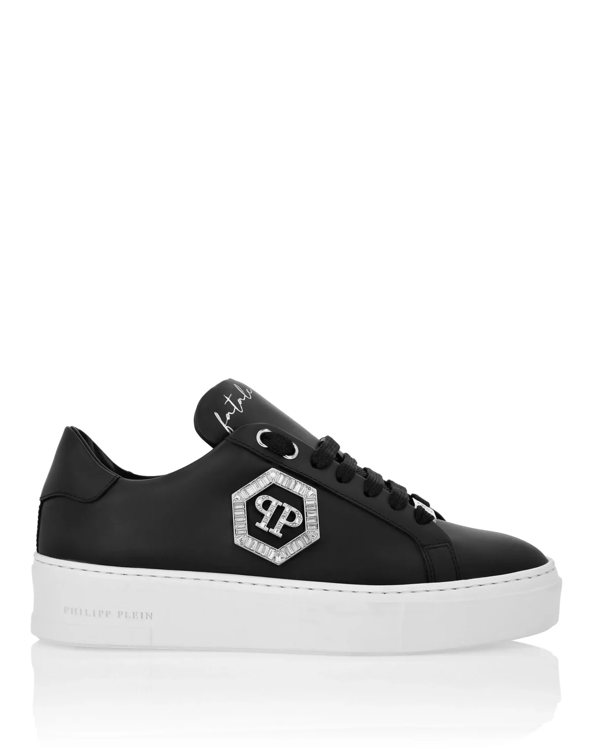 Nappa Leather Low Top Sneakers Crystal Fatale, цвет: Черный