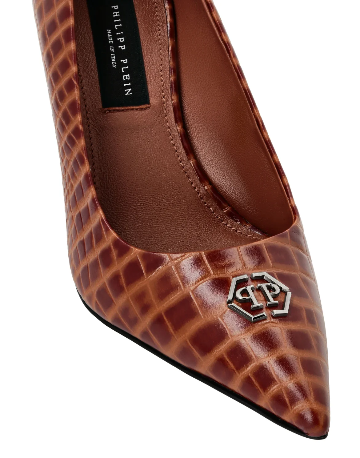 Decollete Mid-Heels 9 Cocco Hexagon, цвет: Коричневый