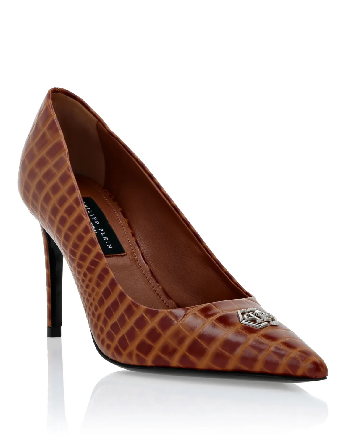 Decollete Mid-Heels 9 Cocco Hexagon, цвет: Коричневый