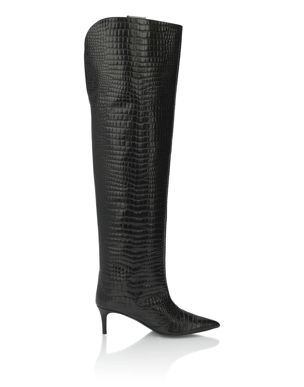 Low-Heel Overknee Boots Cocco Print, цвет: Черный