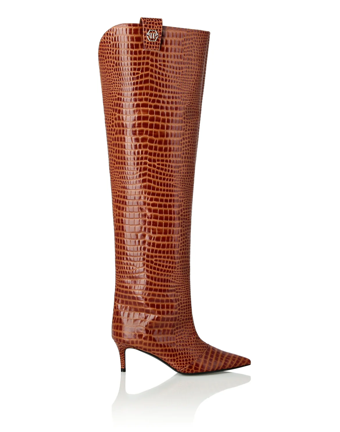 Low-Heel Overknee Boots Cocco Print, цвет: Коричневый