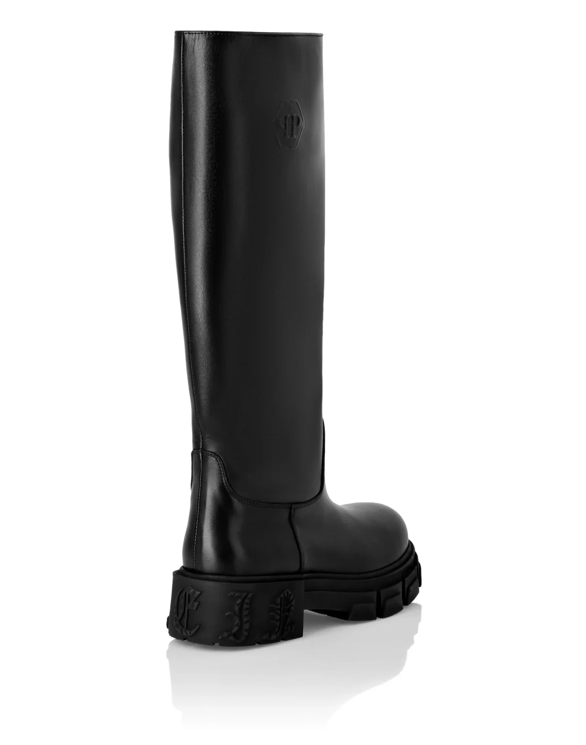 Leather High Boots Gothic Plein, цвет: Черный