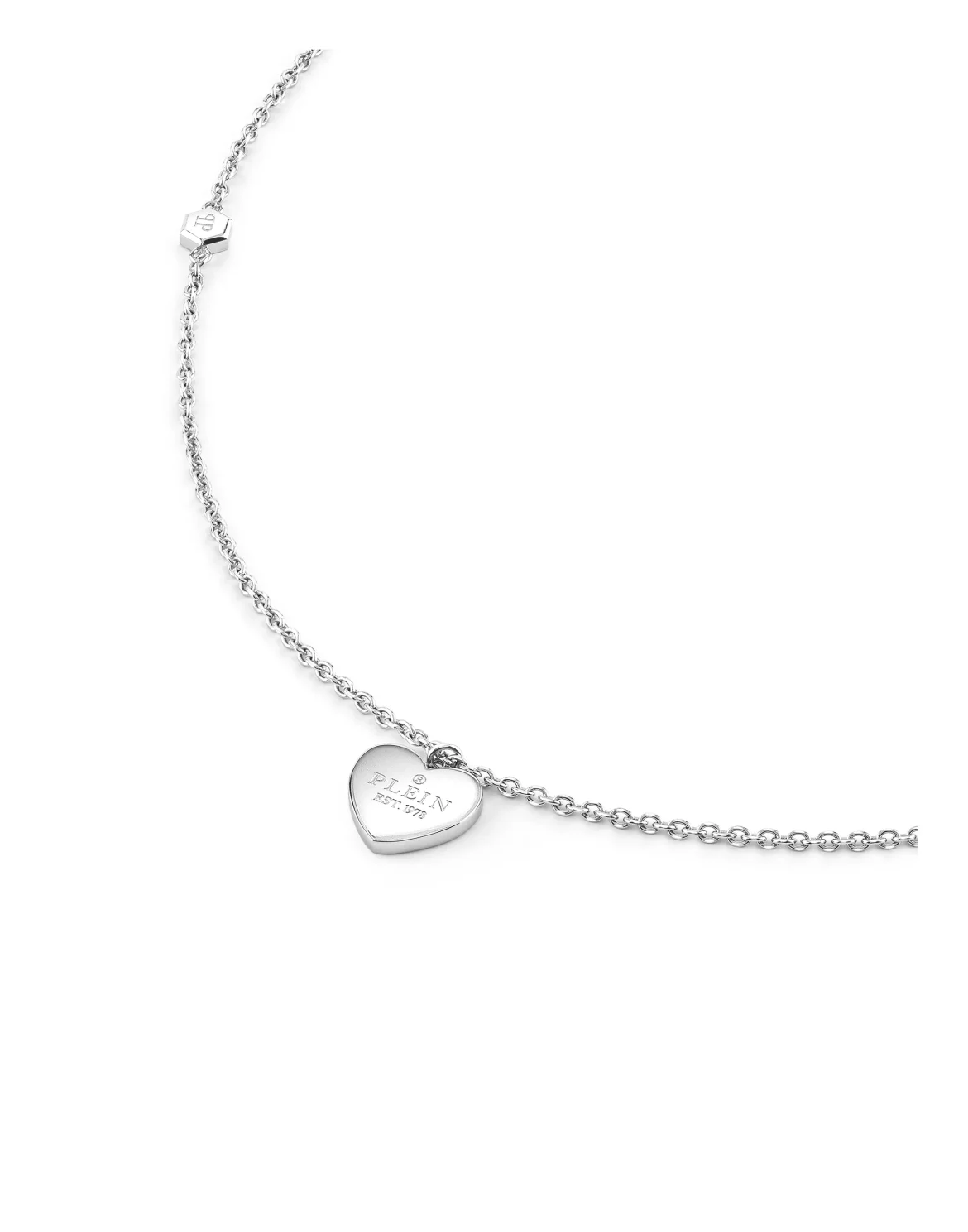 Necklace PLEIN ROCKED HEART, цвет: Серебристый