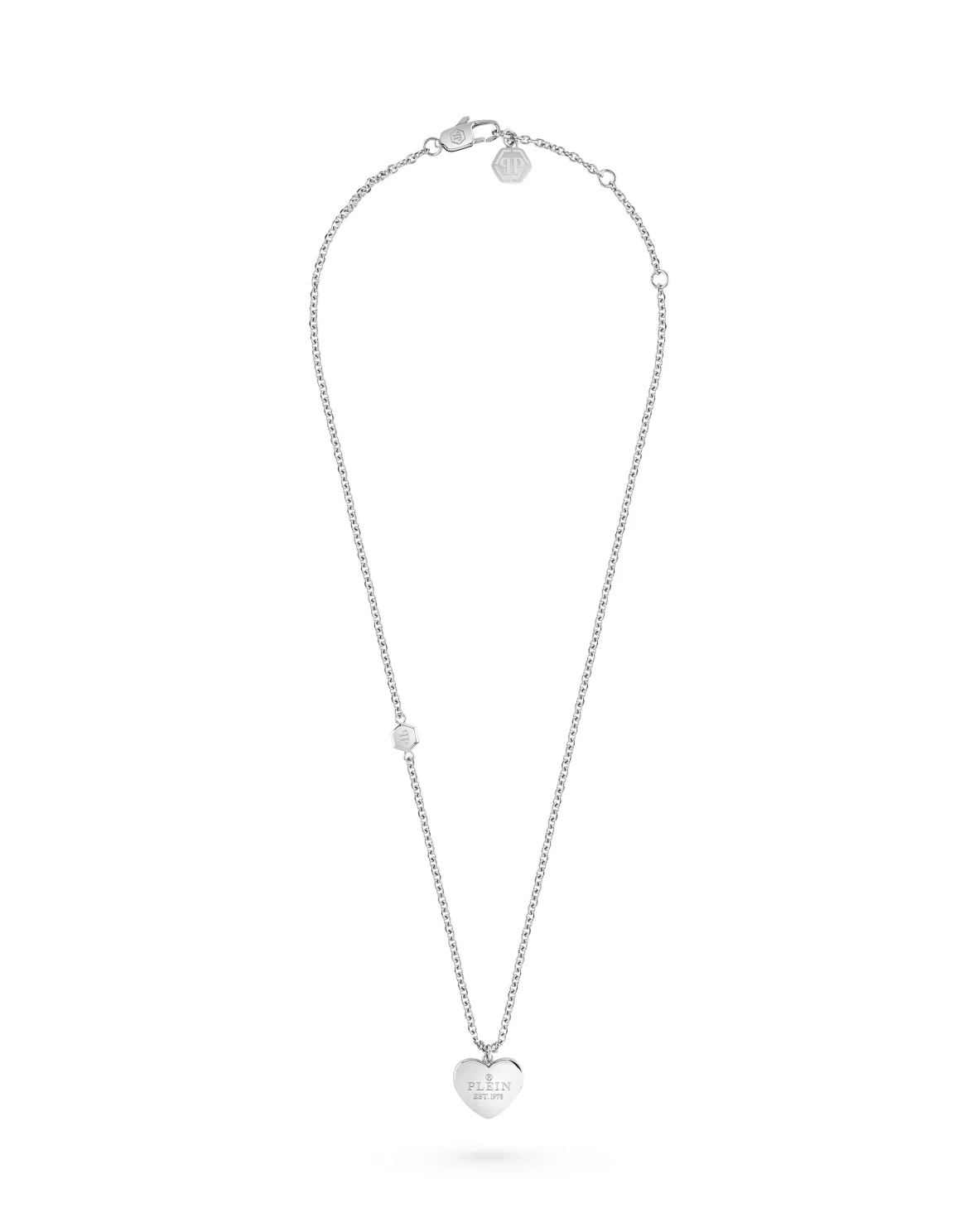 Necklace PLEIN ROCKED HEART, цвет: Серебристый
