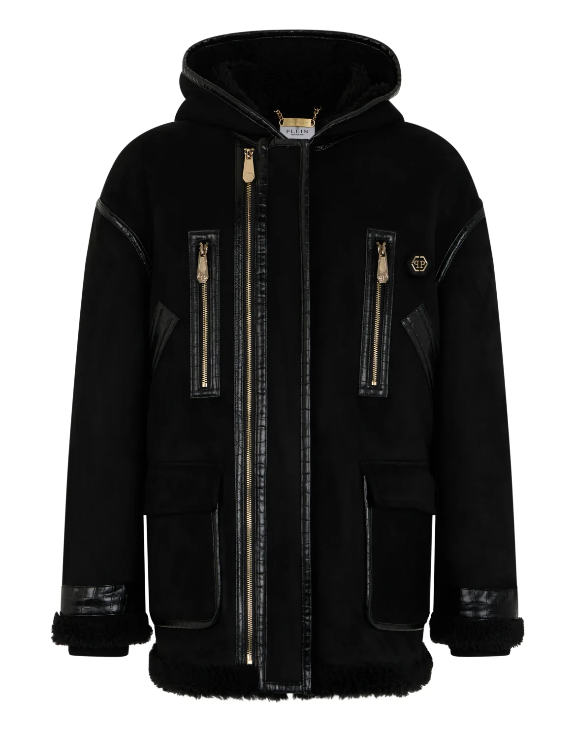 Hooded Coat Cocco Inserts, цвет: Черный