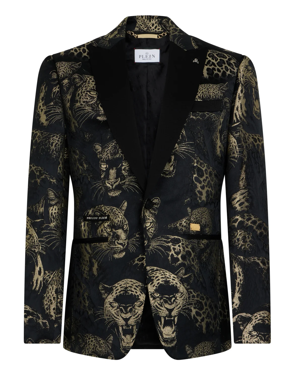 Regular Fit Blazer Jacquard Leopards, цвет: Черный