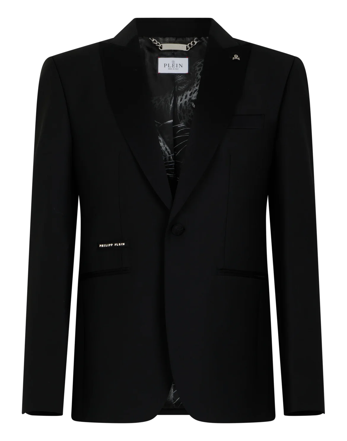 Wool Regular Fit Blazer Skull Panther, цвет: Черный