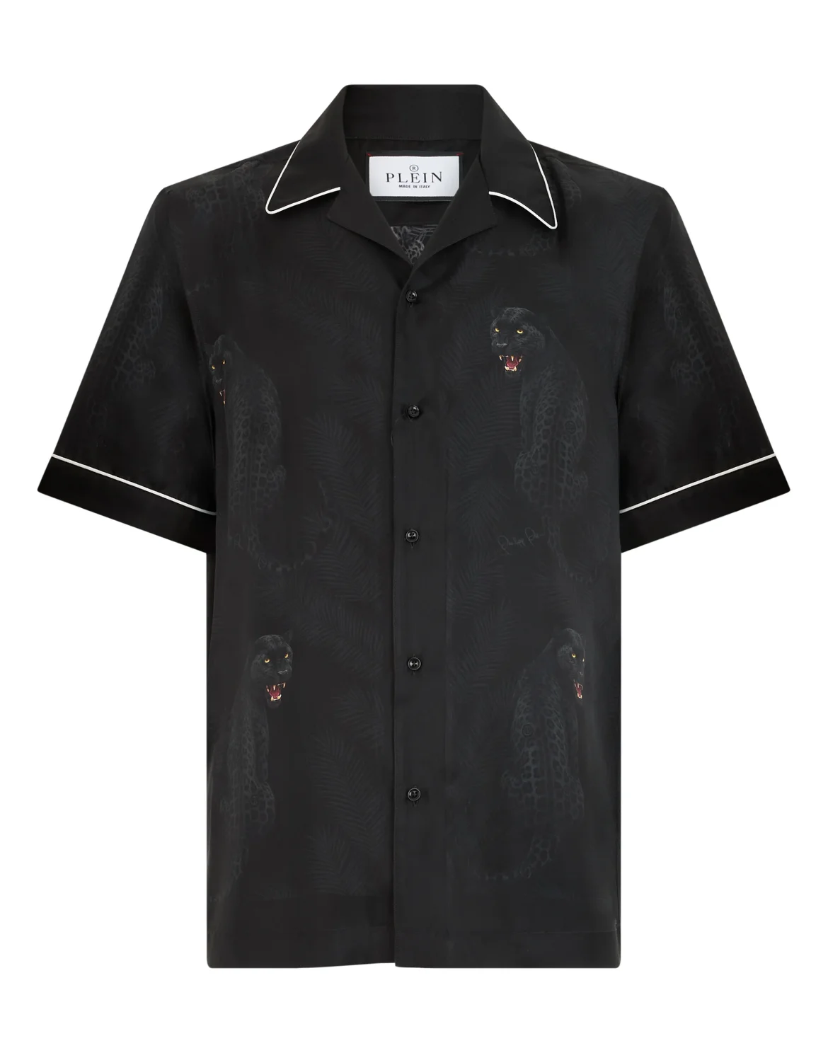 Bowling Shirt All-Over Panther Palms, цвет: Черный