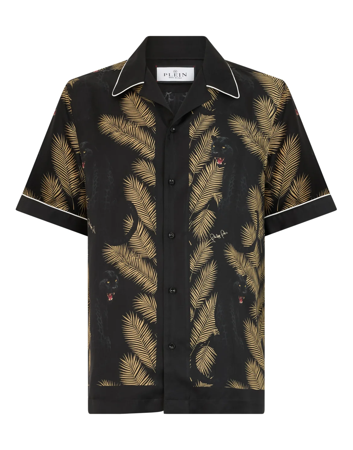Bowling Shirt All-Over Panther Palms, цвет: Черный
