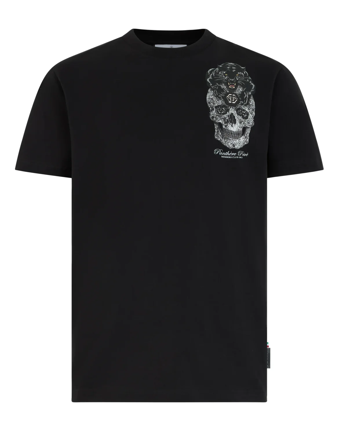 Round Neck T-Shirt Panther Skull, цвет: Черный