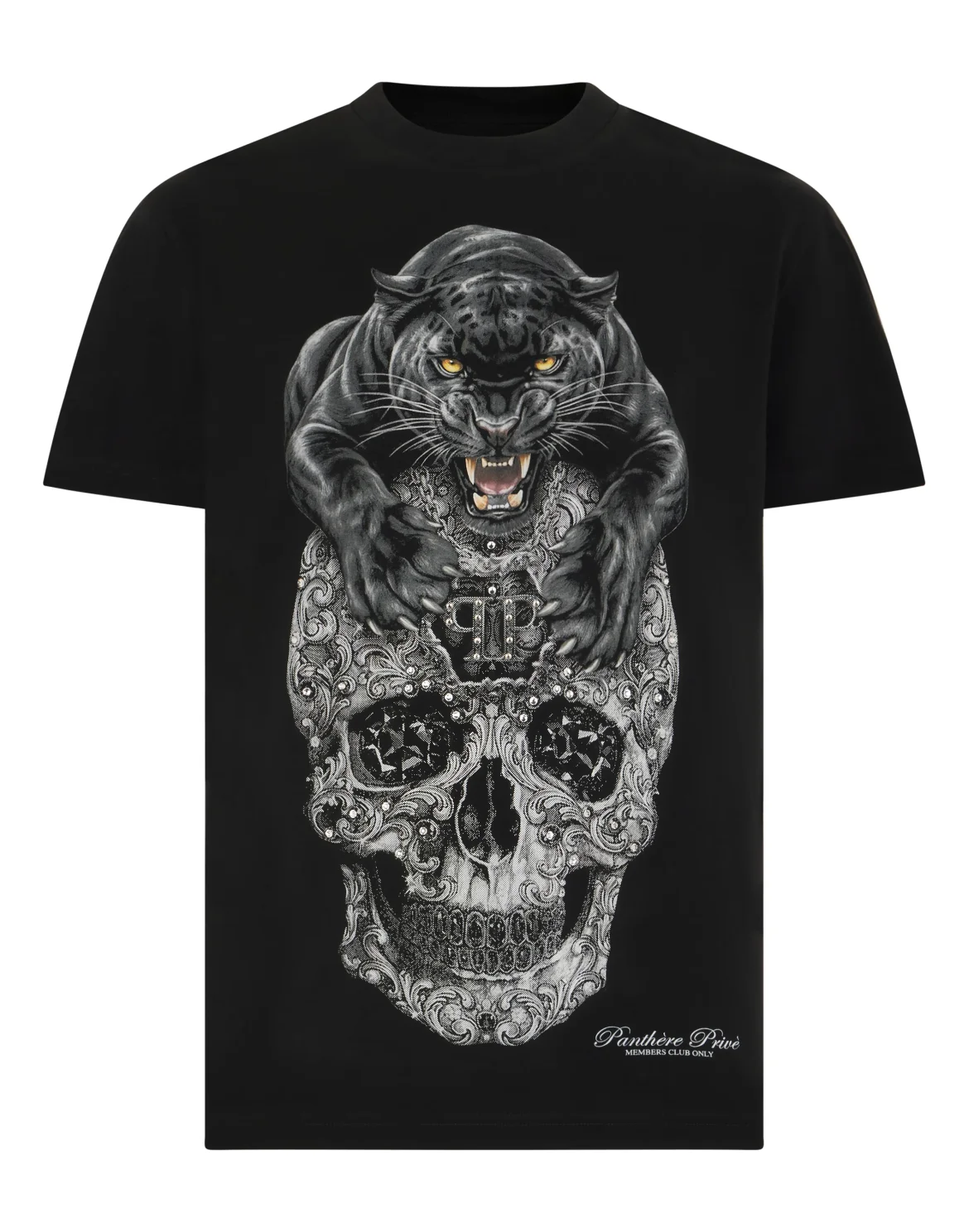 Round Neck T-Shirt Urban Jungle Panther, цвет: Белый