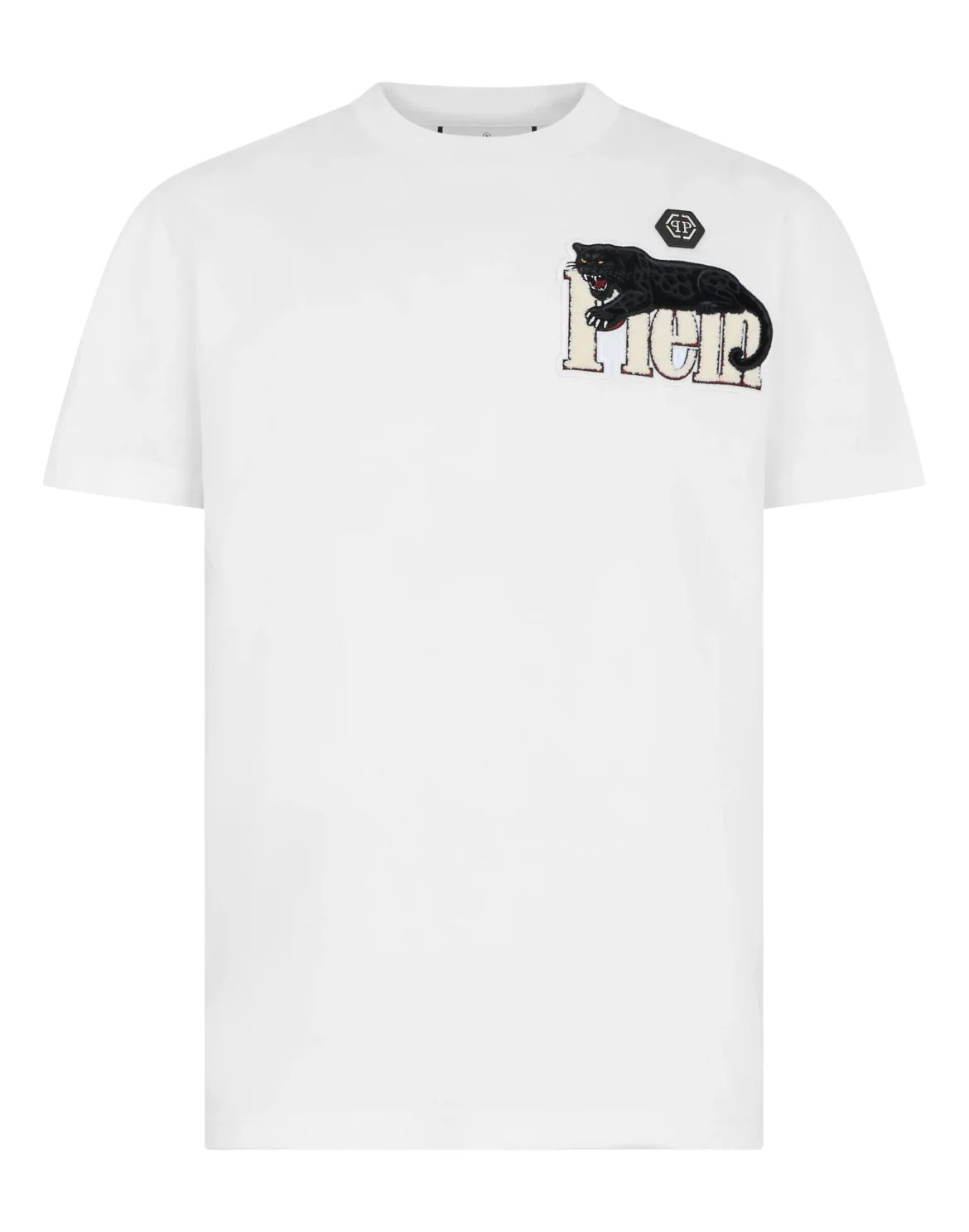 Round Neck T-Shirt Panther Logo Chest, цвет: Белый
