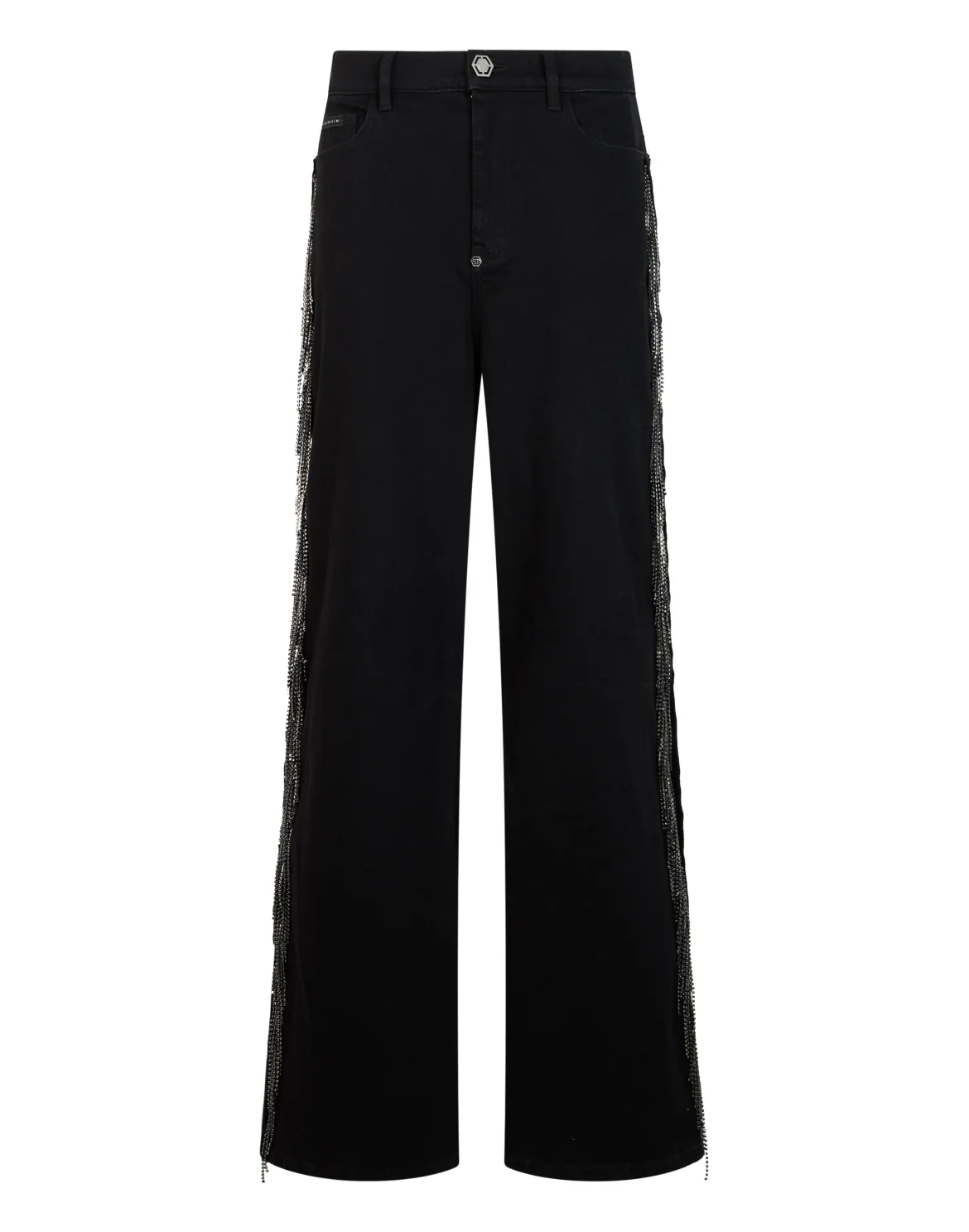 Skater Fit Jeans Fringes, цвет: Черный