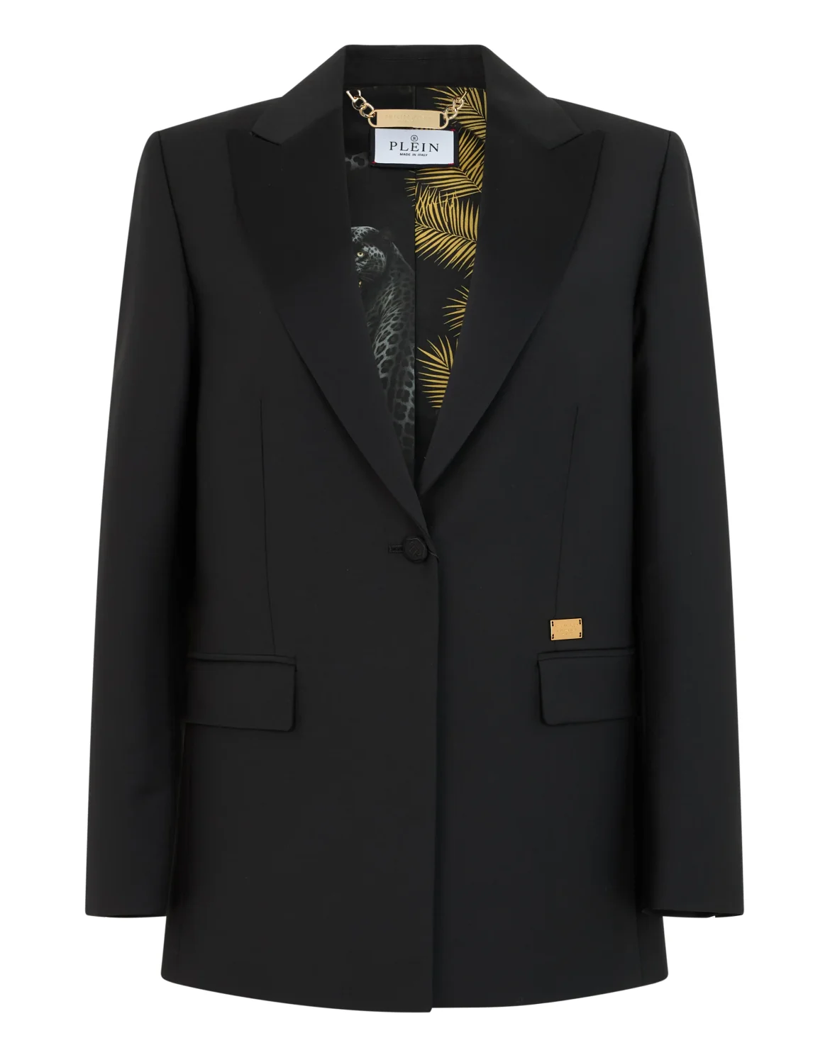 Boyfriend's Fit Blazer Panther Embroidery, цвет: Черный