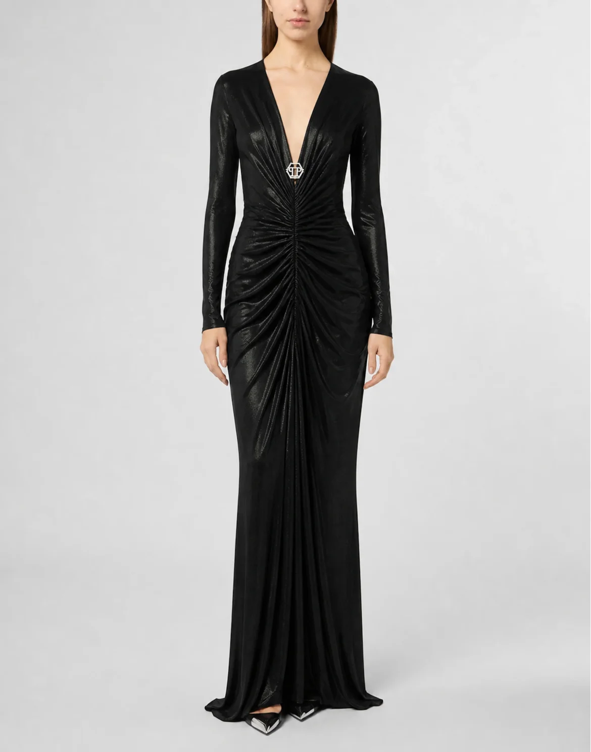 Shiny Long Dress, цвет: Черный