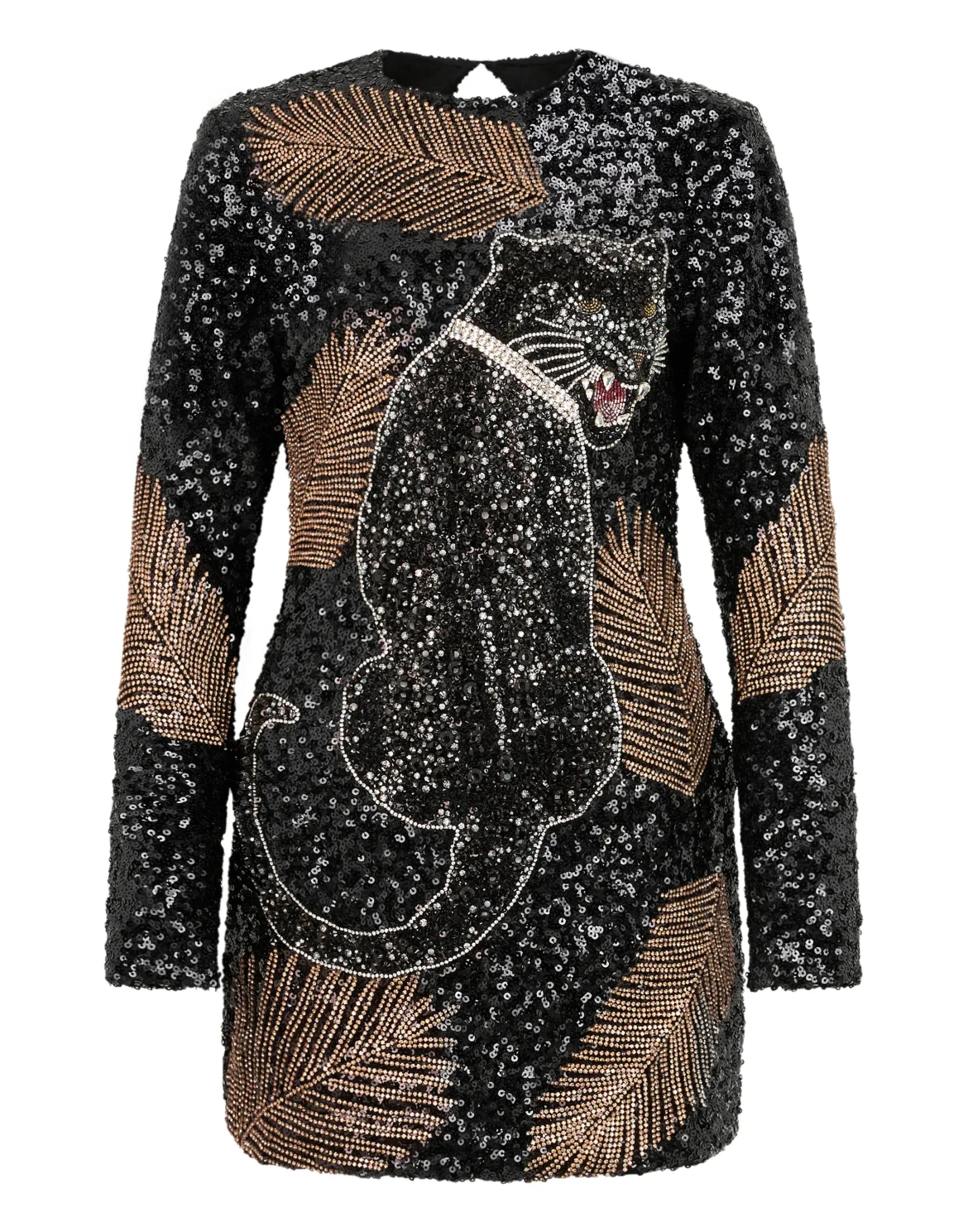 Open Back Mini Dress Panthere Prive, цвет: Черный