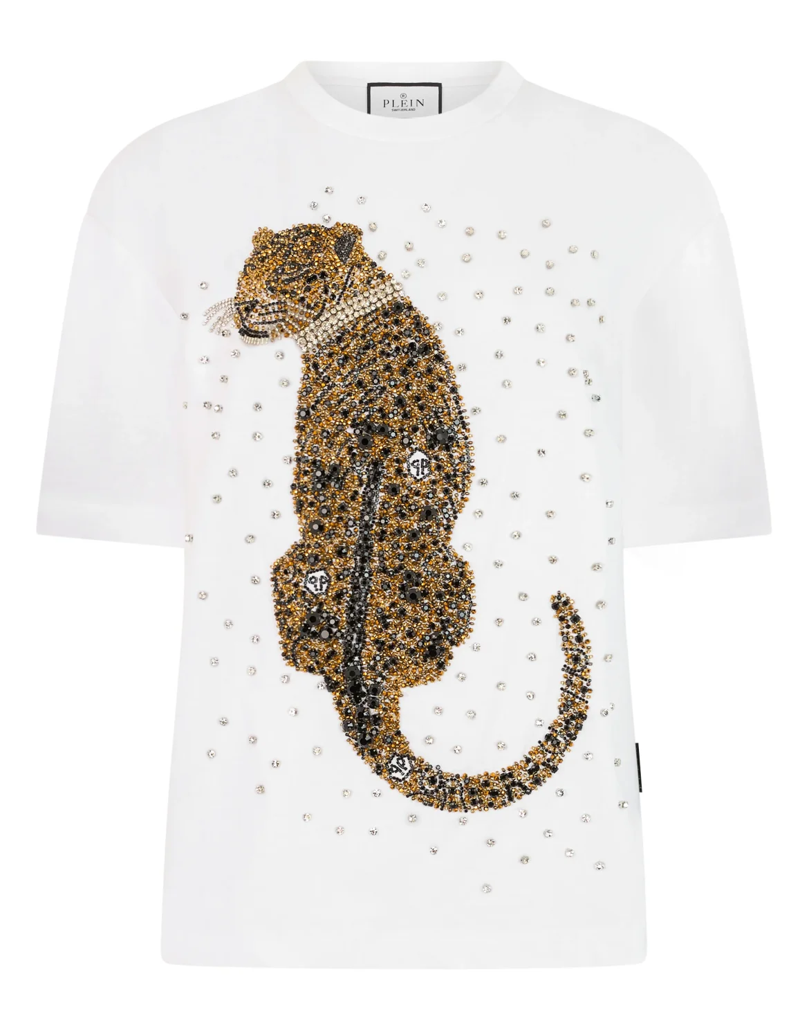 Man Fit T-Shirt Leopard, цвет: Белый