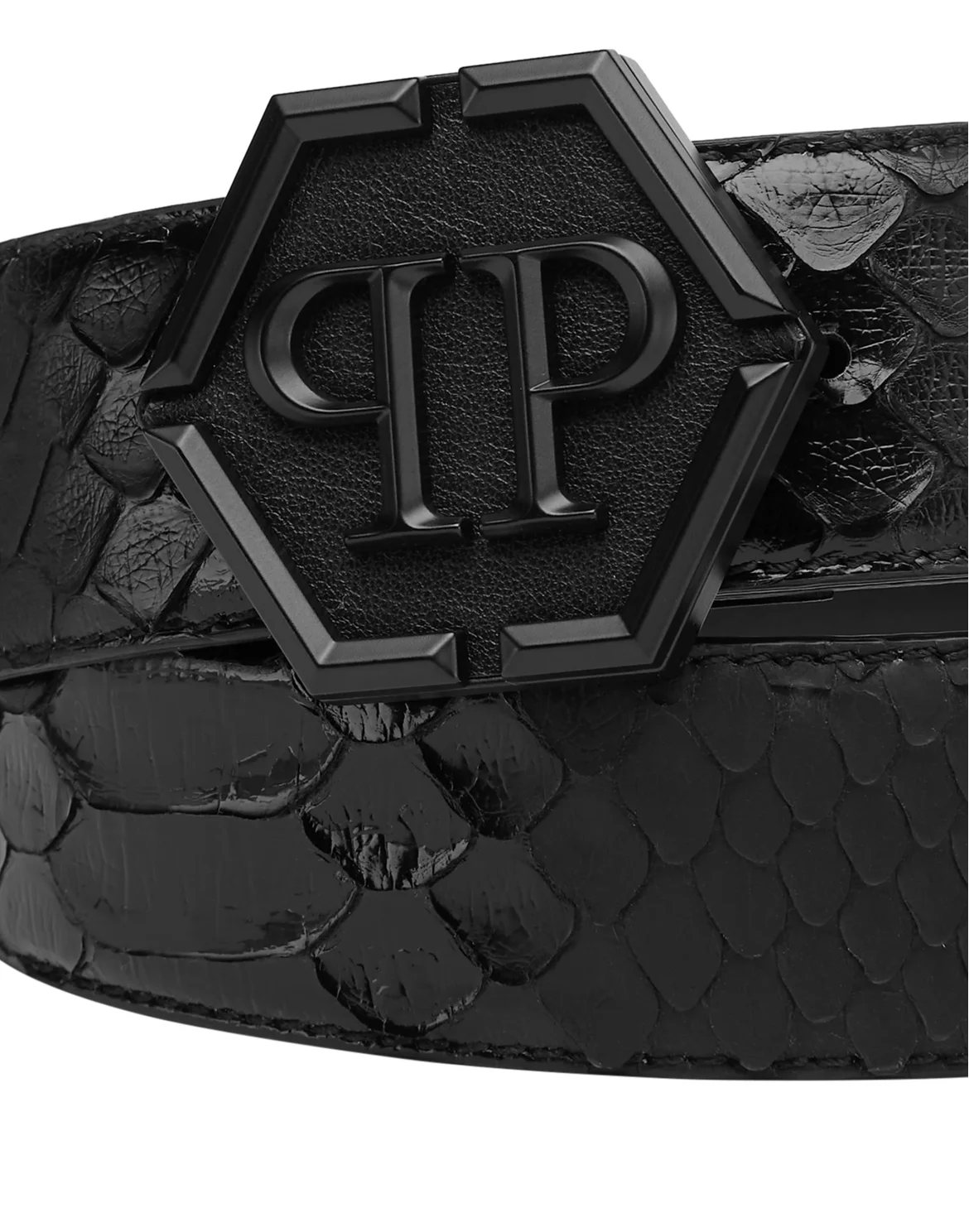 Python Leather Belt, цвет: Черный