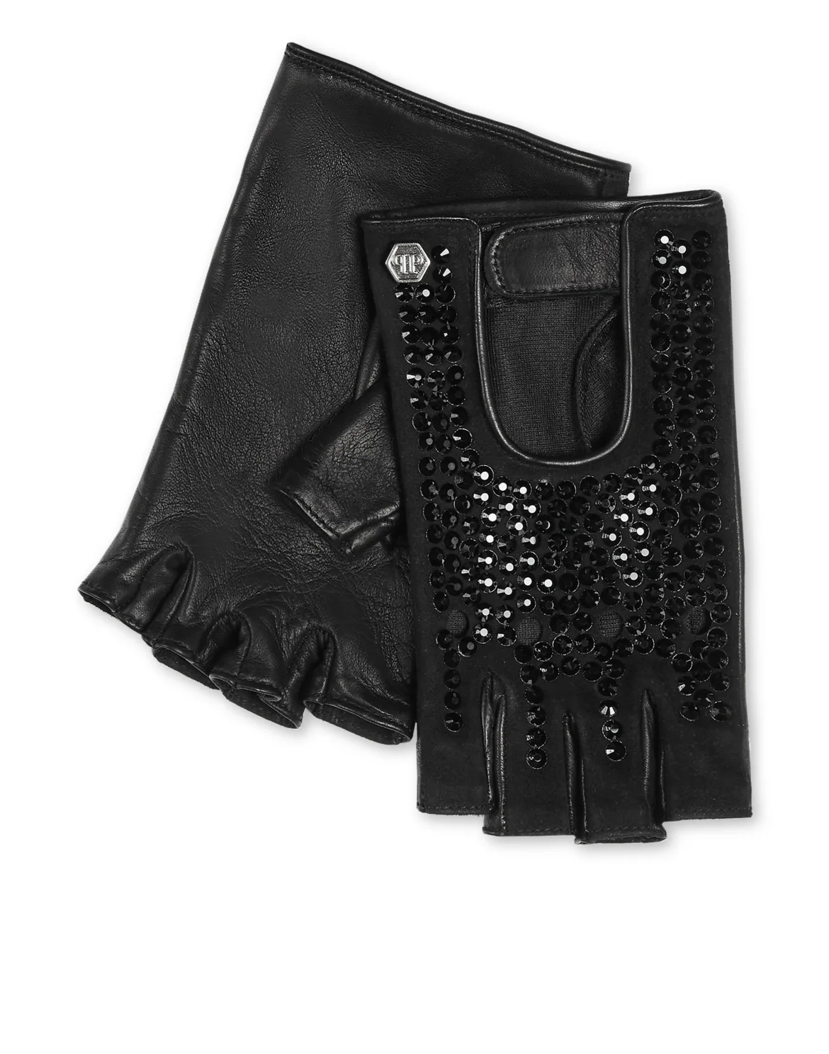 Driver Gloves with Crystals, цвет: Черный
