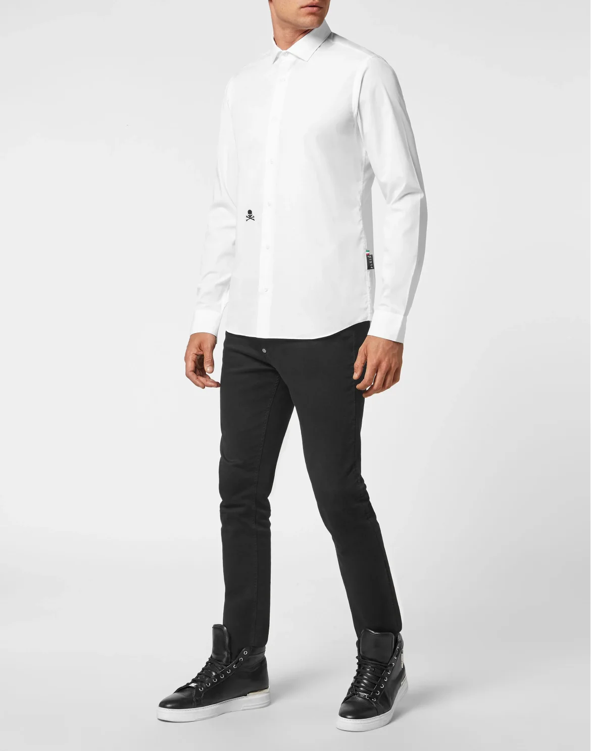 Shirt Sugar Daddy Cut LS Skull, цвет: Белый