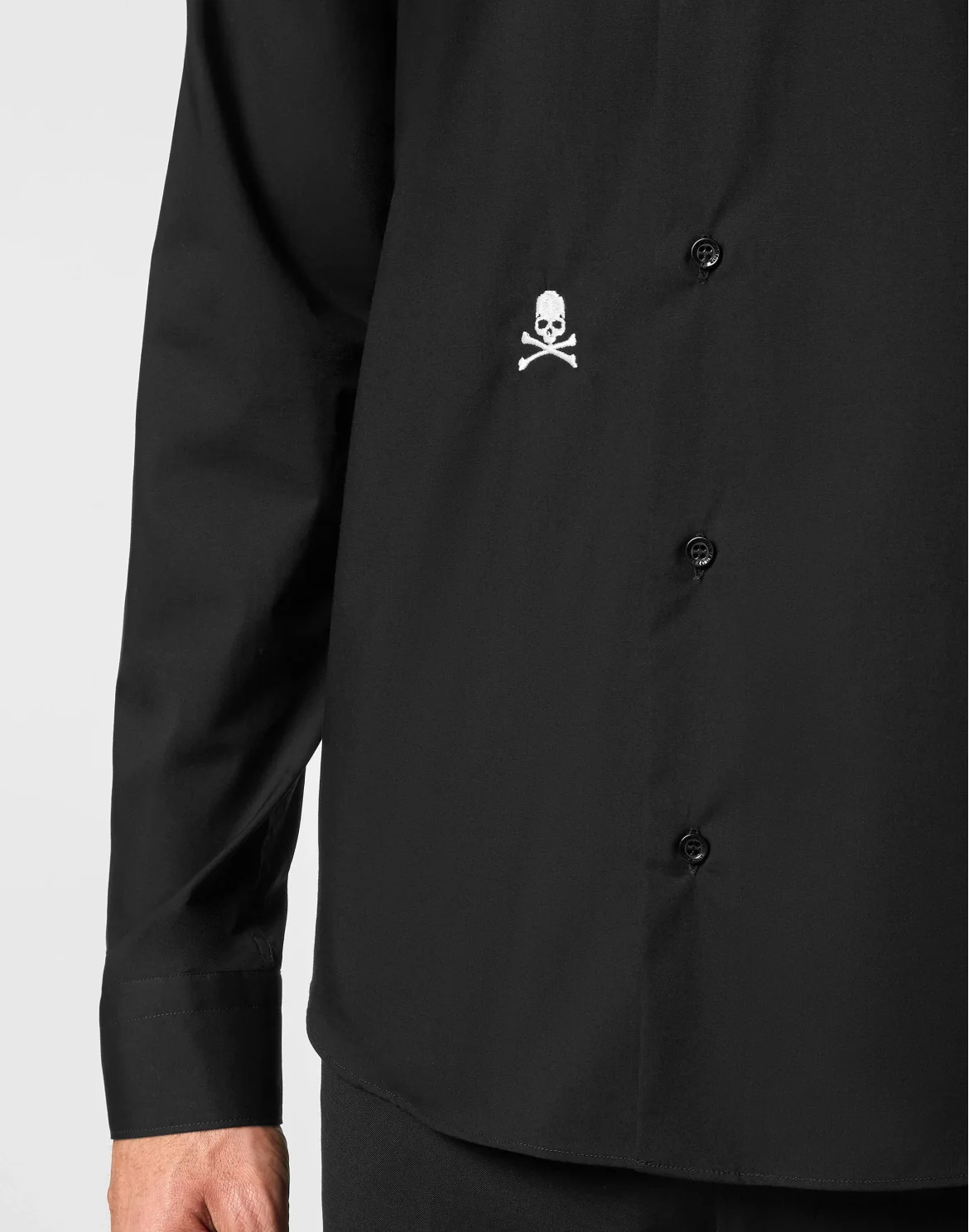 Shirt Sugar Daddy Cut LS Skull, цвет: Черный