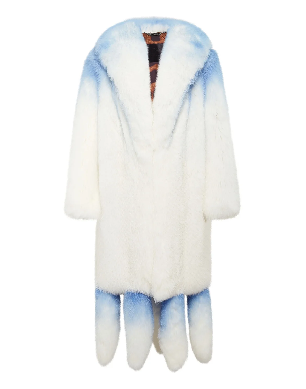 LONG SILVER FOX COAT, цвет: Мультиколор