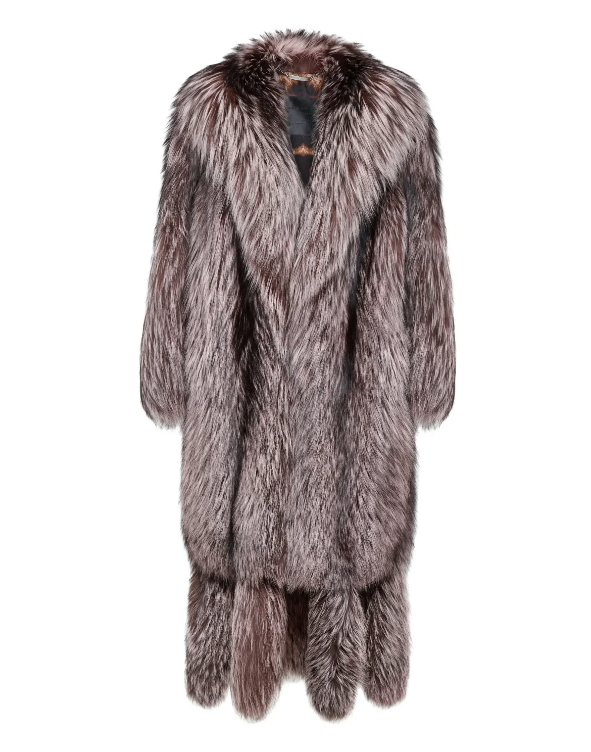 LONG SILVER FOX COAT, цвет: Розовый