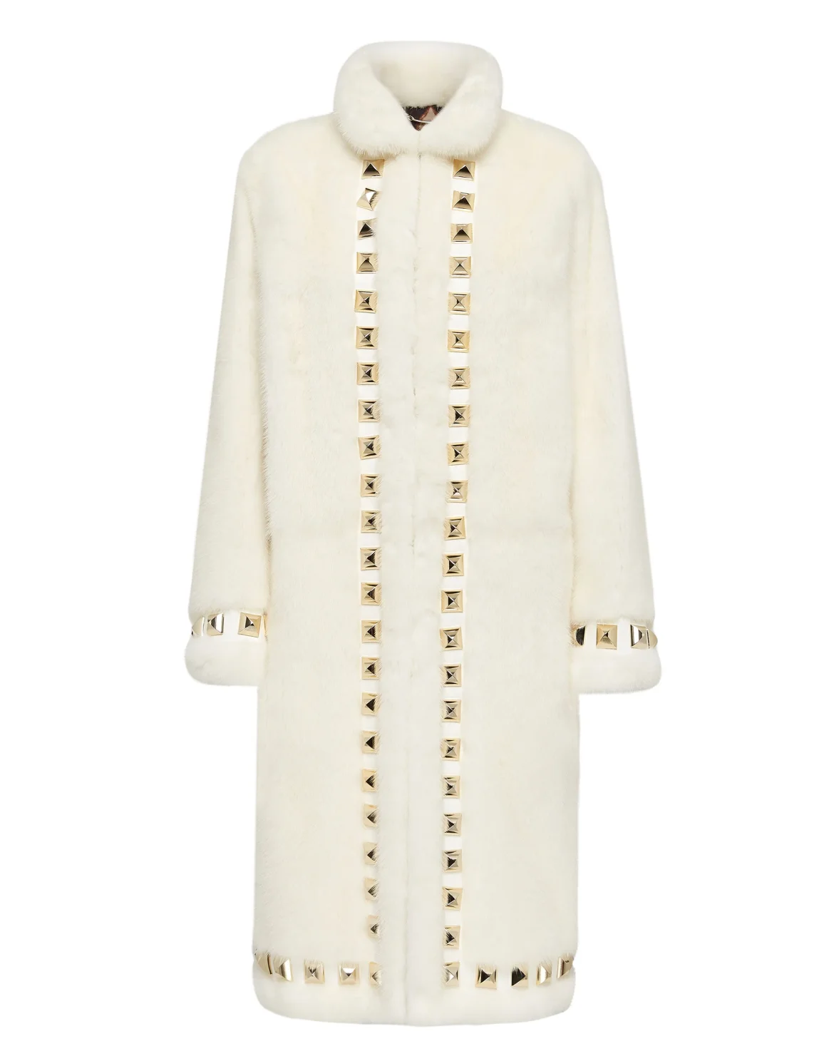 Long Fur Mink Coat, цвет: Белый