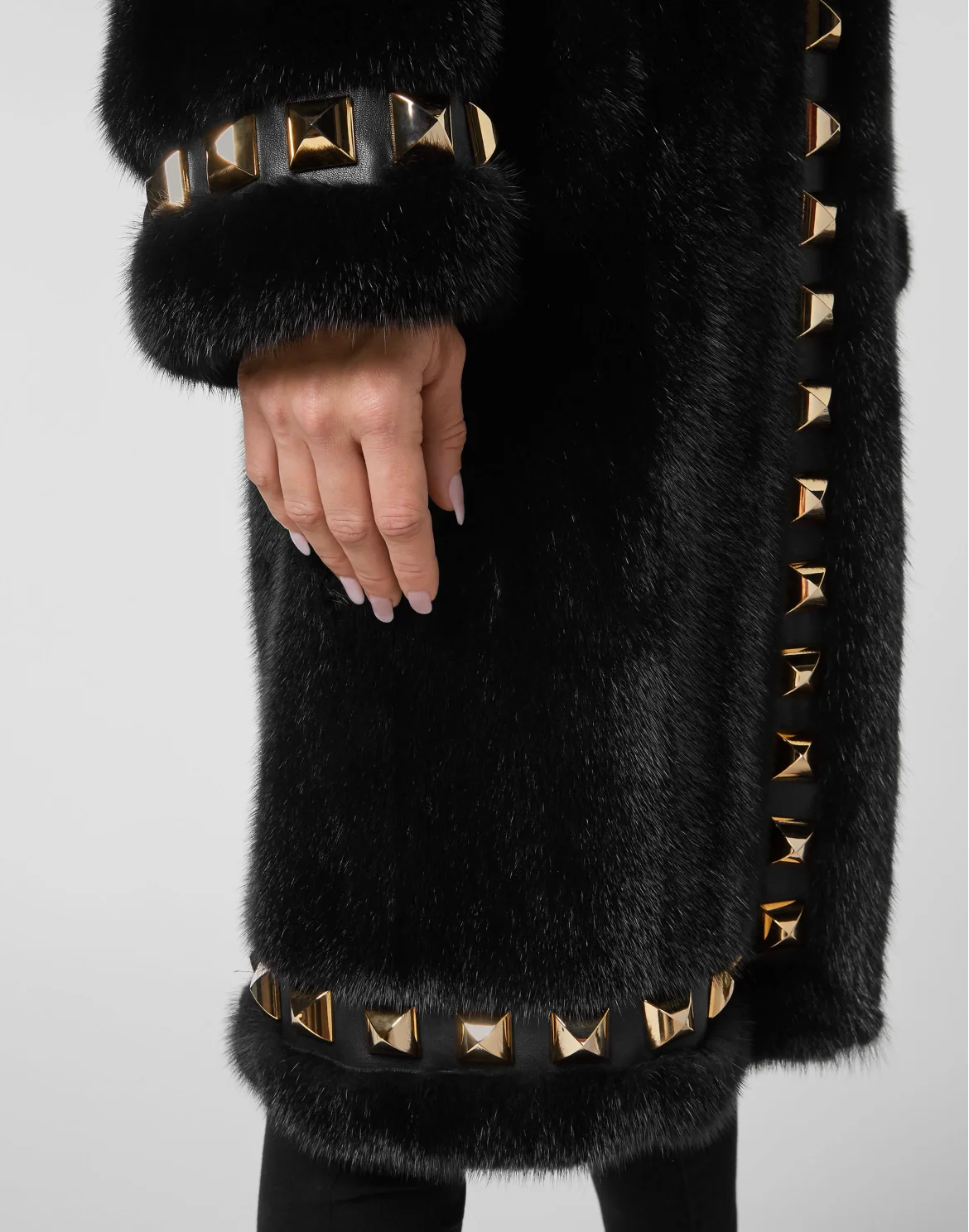 Long Fur Mink Coat, цвет: Черный