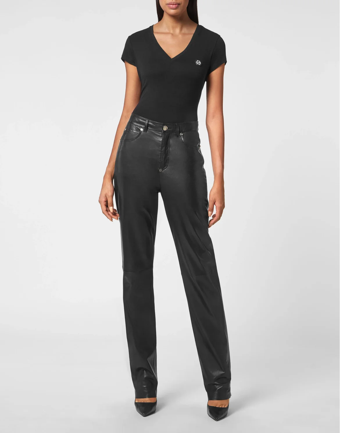 Leather Trousers Long, цвет: Черный