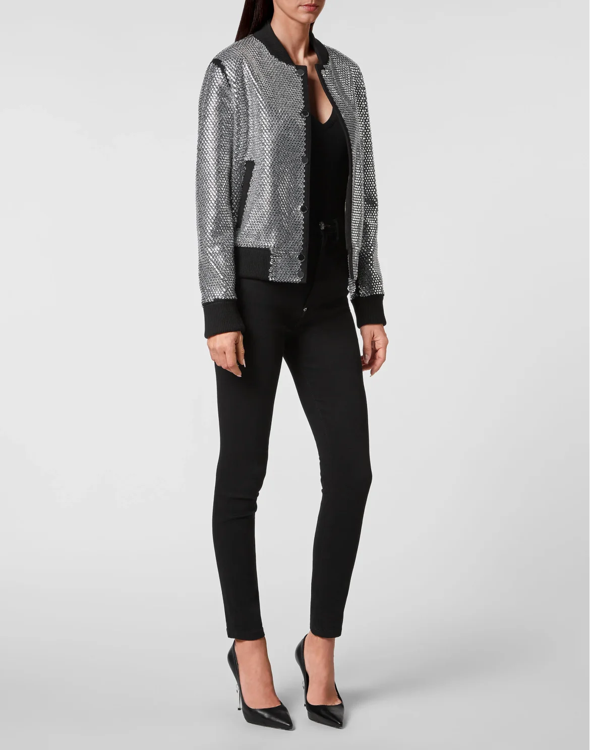 Bomber with Crystals, цвет: Черный