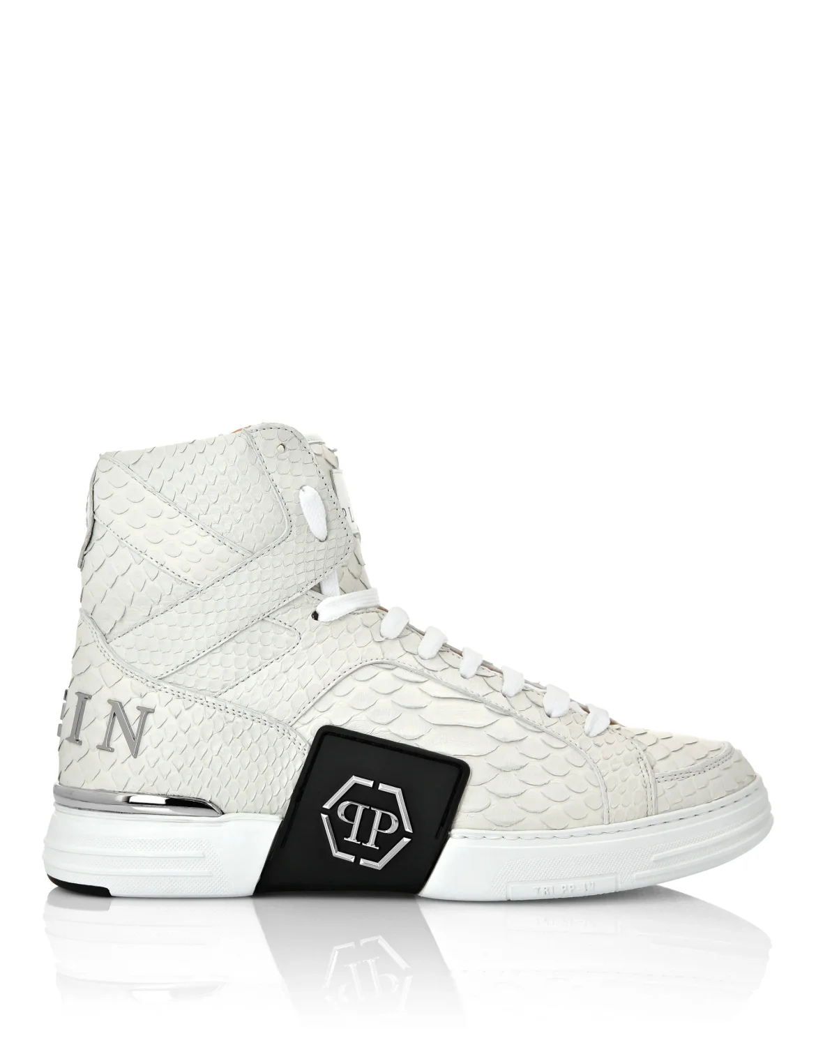 HI-TOP SNEAKERS MONEY KICK$ PYTHON Platinum HEXAGON, цвет: Белый