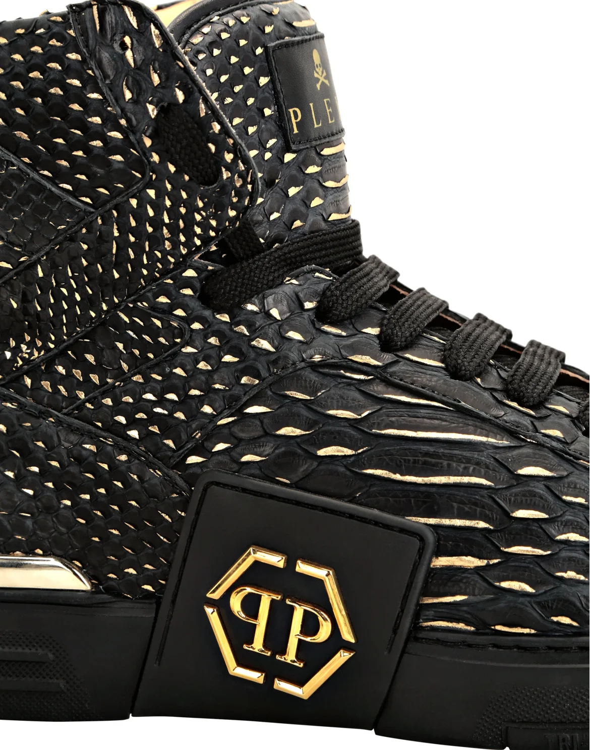 HI-TOP SNEAKERS MONEY KICK$ PYTHON Platinum HEXAGON, цвет: Черный