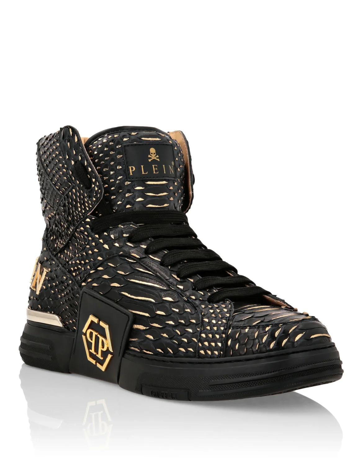 HI-TOP SNEAKERS MONEY KICK$ PYTHON Platinum HEXAGON, цвет: Черный