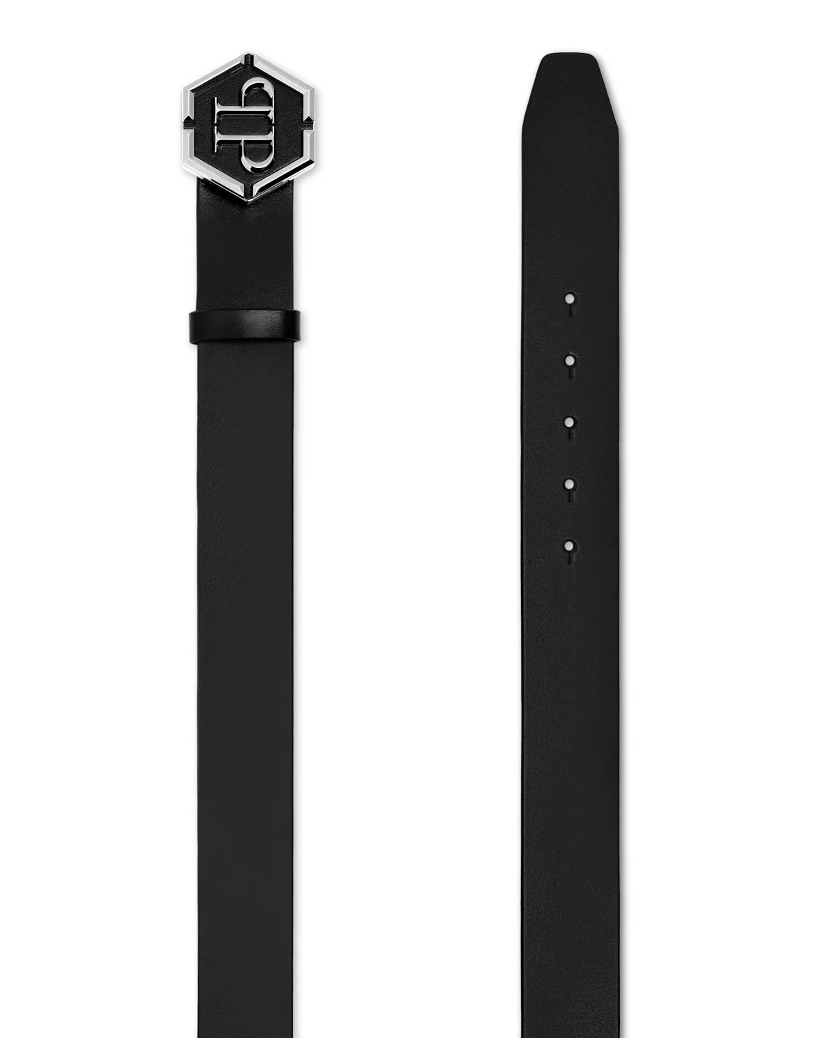 Leather Belt Hexagon, цвет: Черный