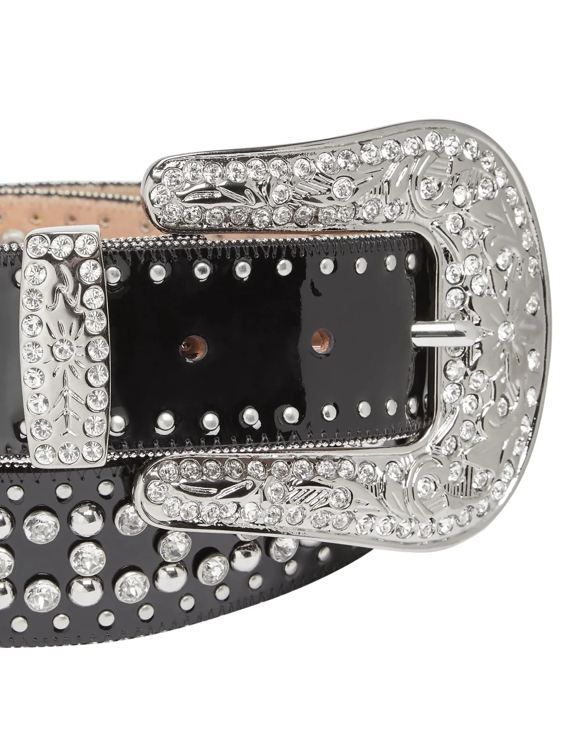 Suede Belt Stones, цвет: Черный