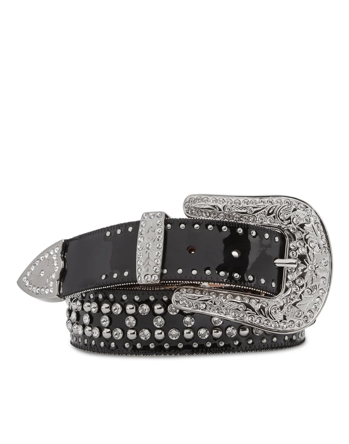 Suede Belt Stones, цвет: Черный