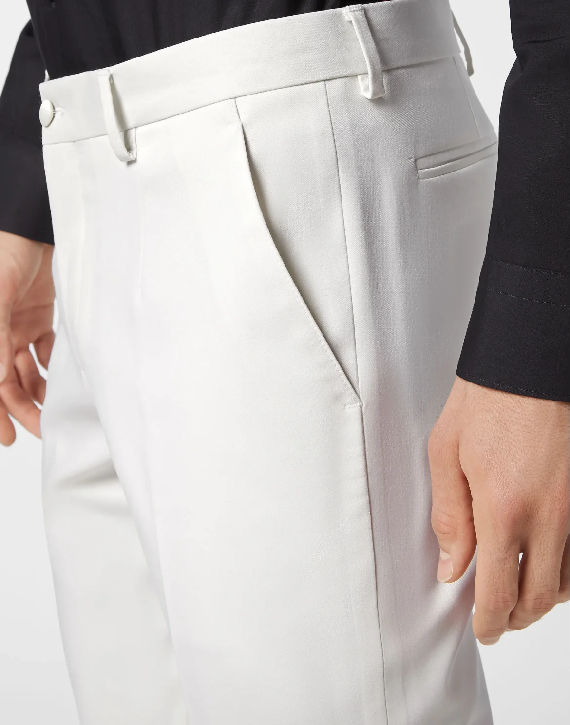 Twill Wool Long Trousers Lord fit, цвет: Белый