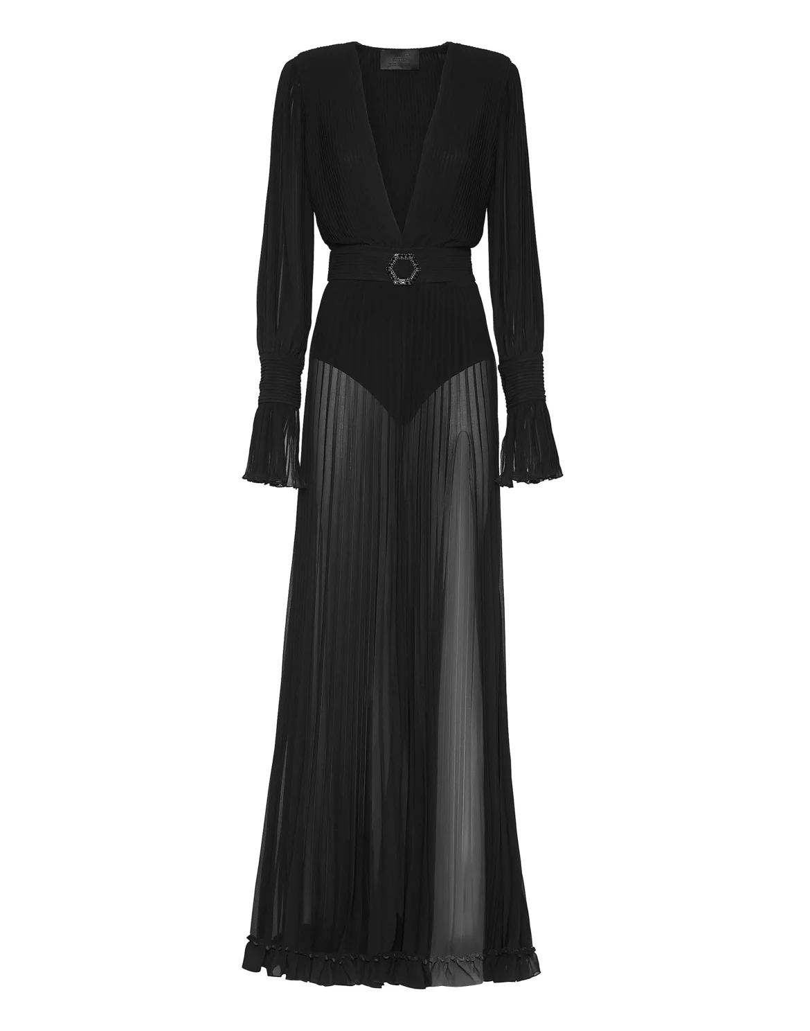 Chiffon Long Dress, цвет: Черный