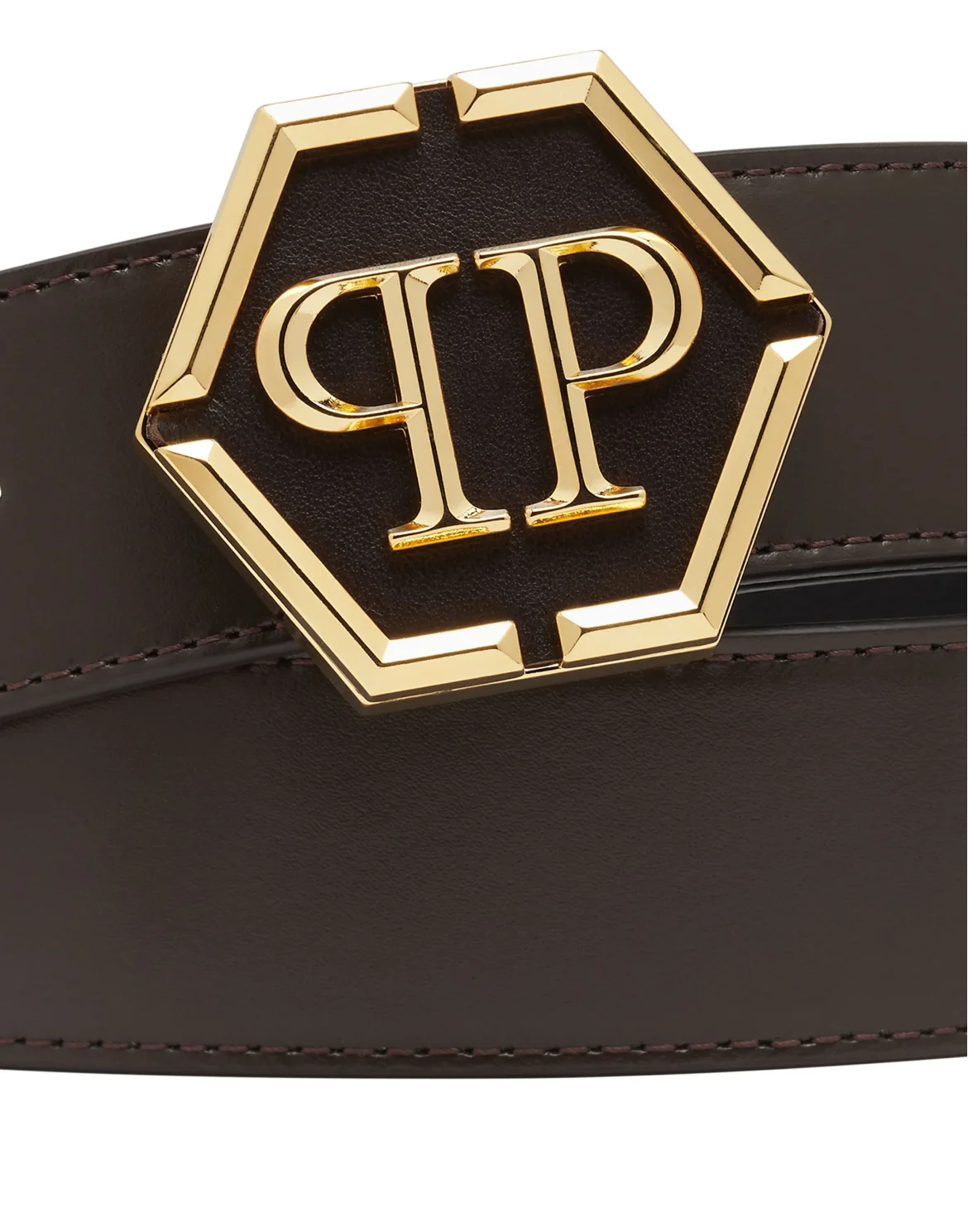 Leather Belt Hexagon, цвет: Золотой