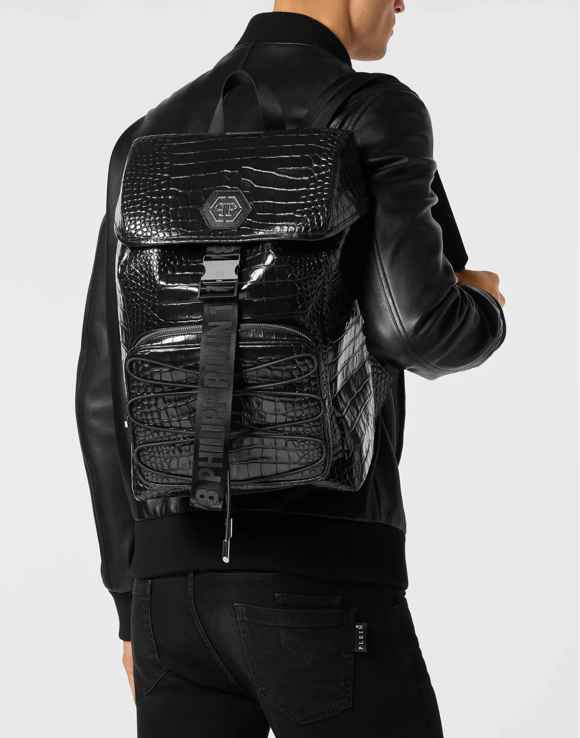 Crocco Printed Tote Backpack Monogram, цвет: Черный