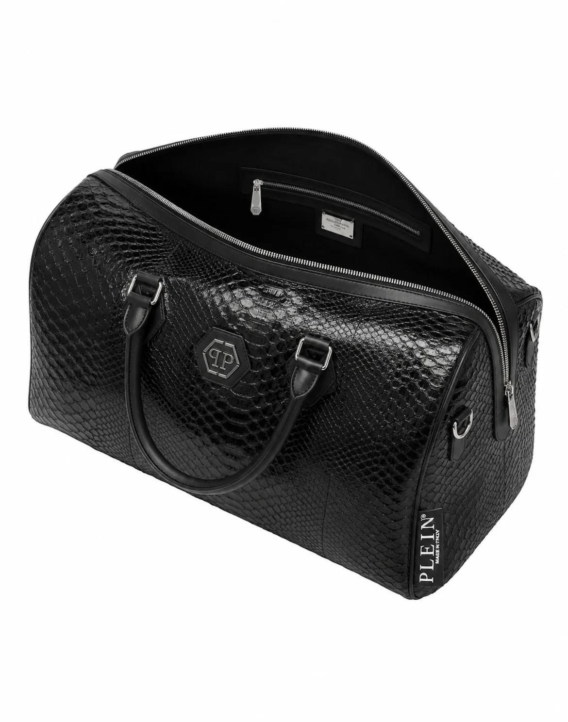 Python Leather Travel Bag Hexagon, цвет: Черный