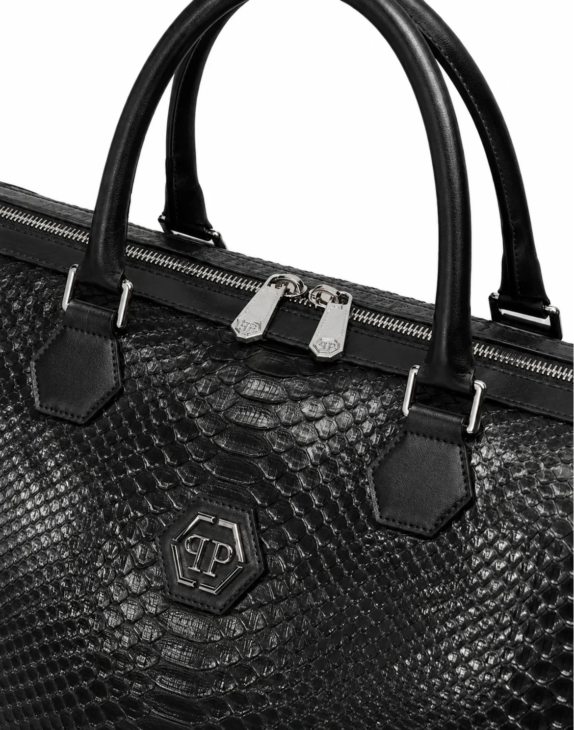 Python Leather Travel Bag Hexagon, цвет: Черный