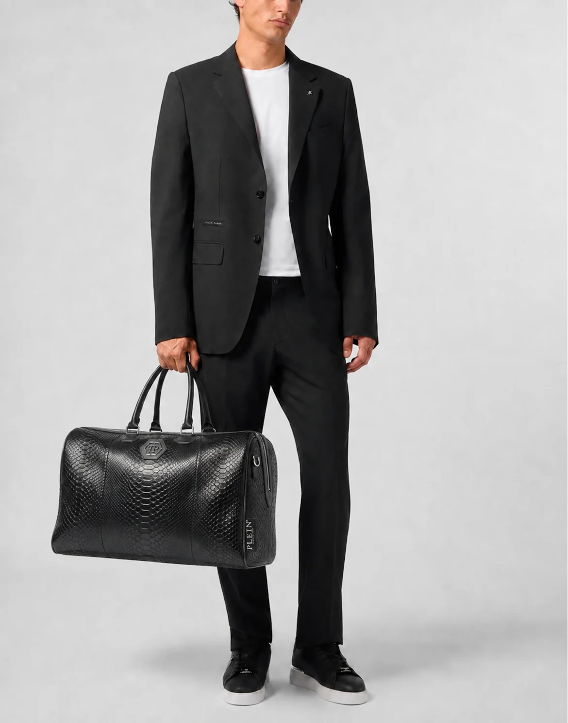 Python Leather Travel Bag Hexagon, цвет: Черный