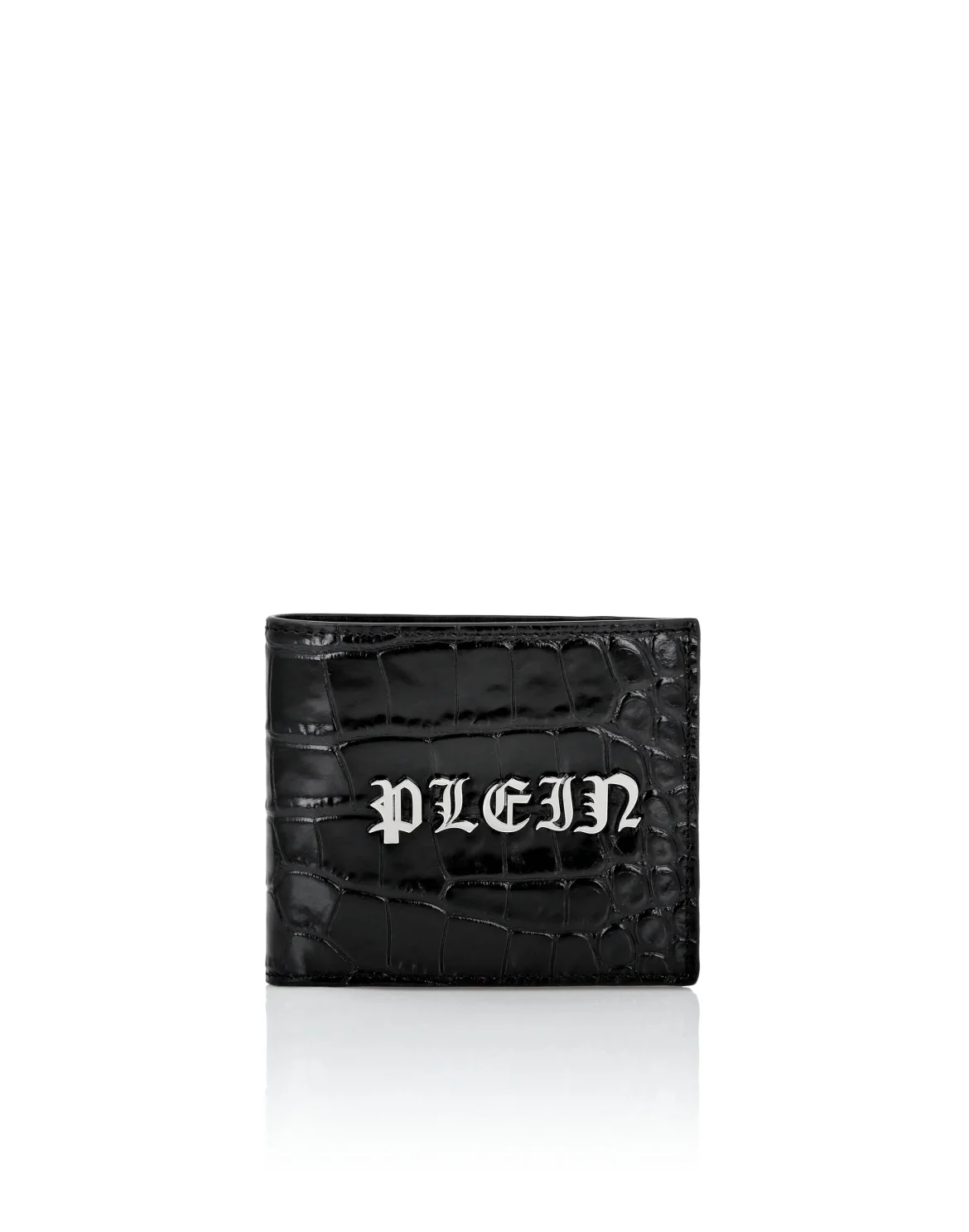 Crocco Printed Leather French Wallet Gothic Plein, цвет: Черный