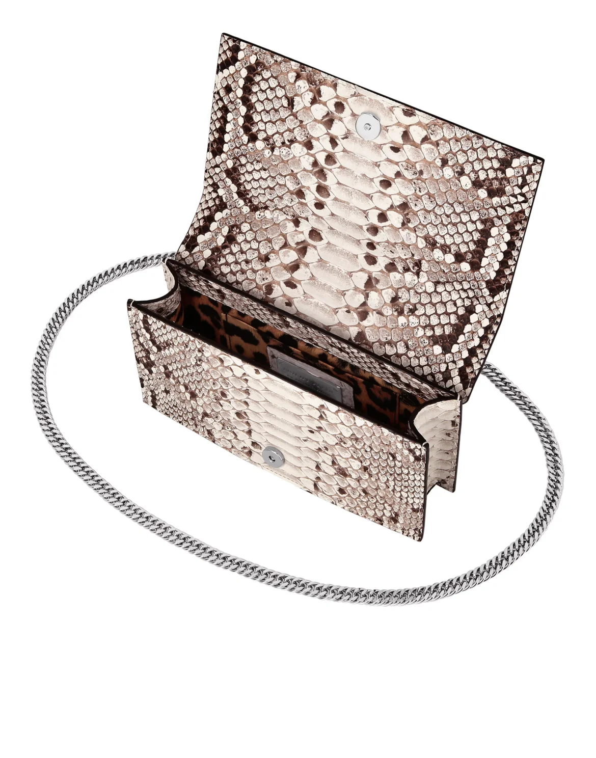 Small Python Clutch Eagle Studs, цвет: Бежевый