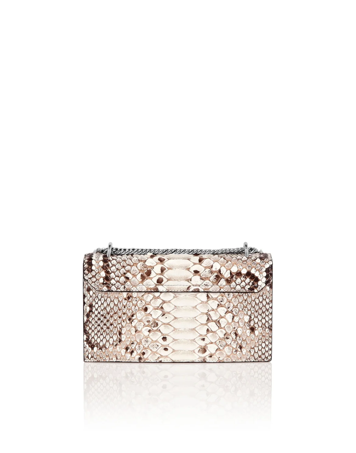 Small Python Clutch Eagle Studs, цвет: Бежевый