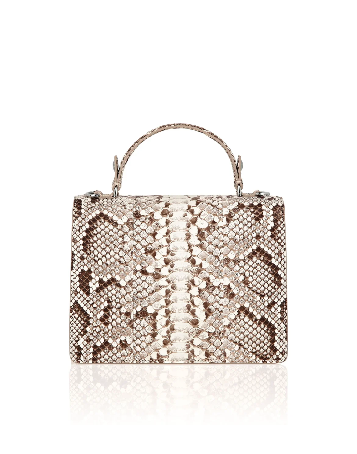 Medium Python Handle Bag Superheroine STUDS, цвет: Бежевый