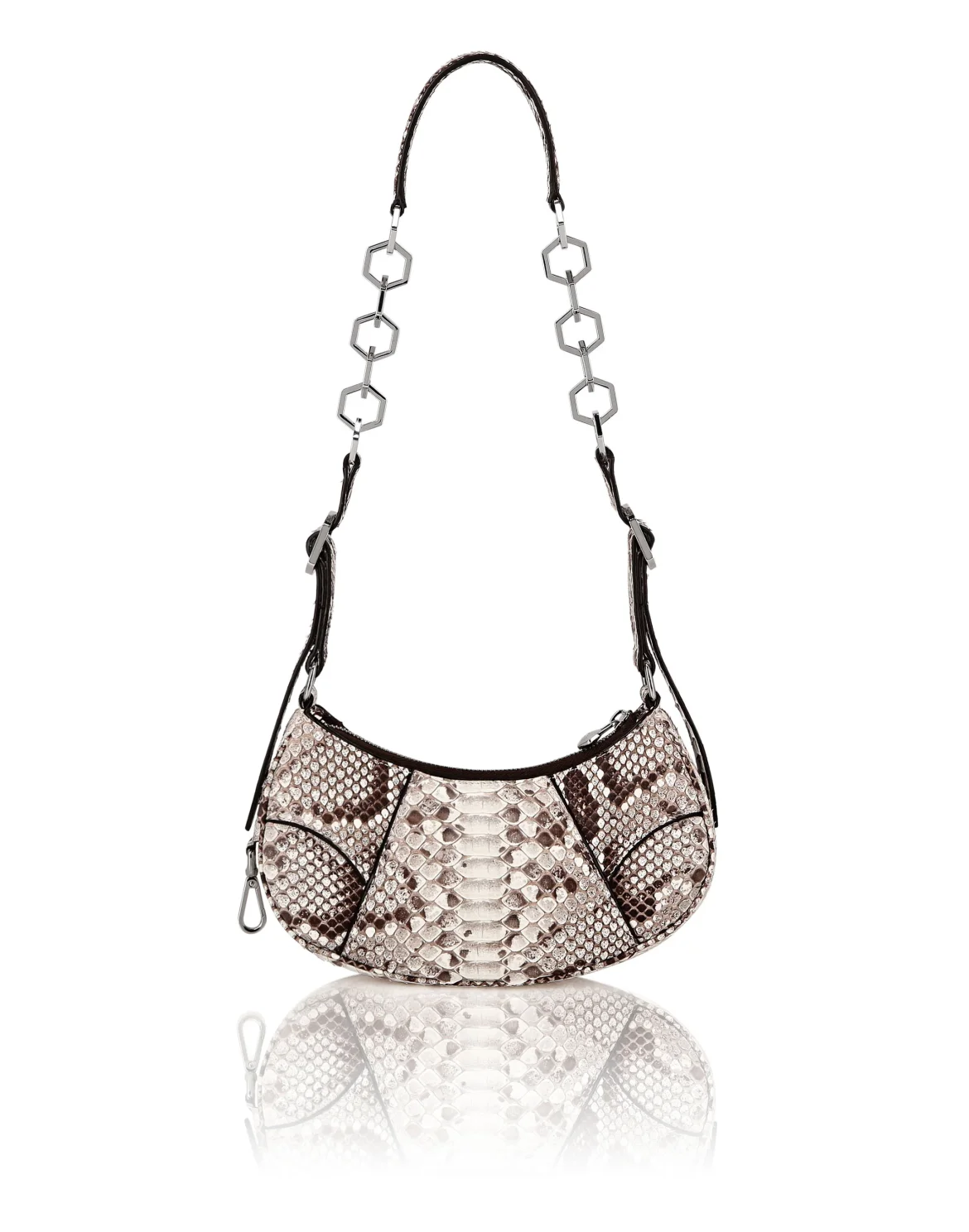 Real Python Shoulder Bag, цвет: Бежевый
