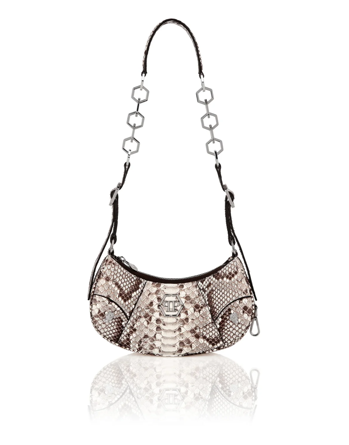 Real Python Shoulder Bag, цвет: Бежевый